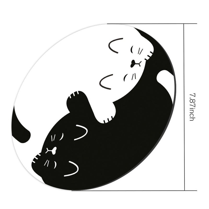 Boolavard Cat Custom Mouse Pad Gaming Mat Keyboard Pad Waterproof Material Non-Slip Personalized Round Mouse pad (7.8x7.8x0.08Inch) - Image 2